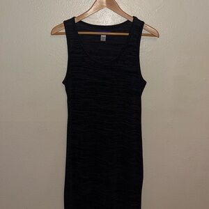 Black and Grey Soft Tee Midi Shirt Dress